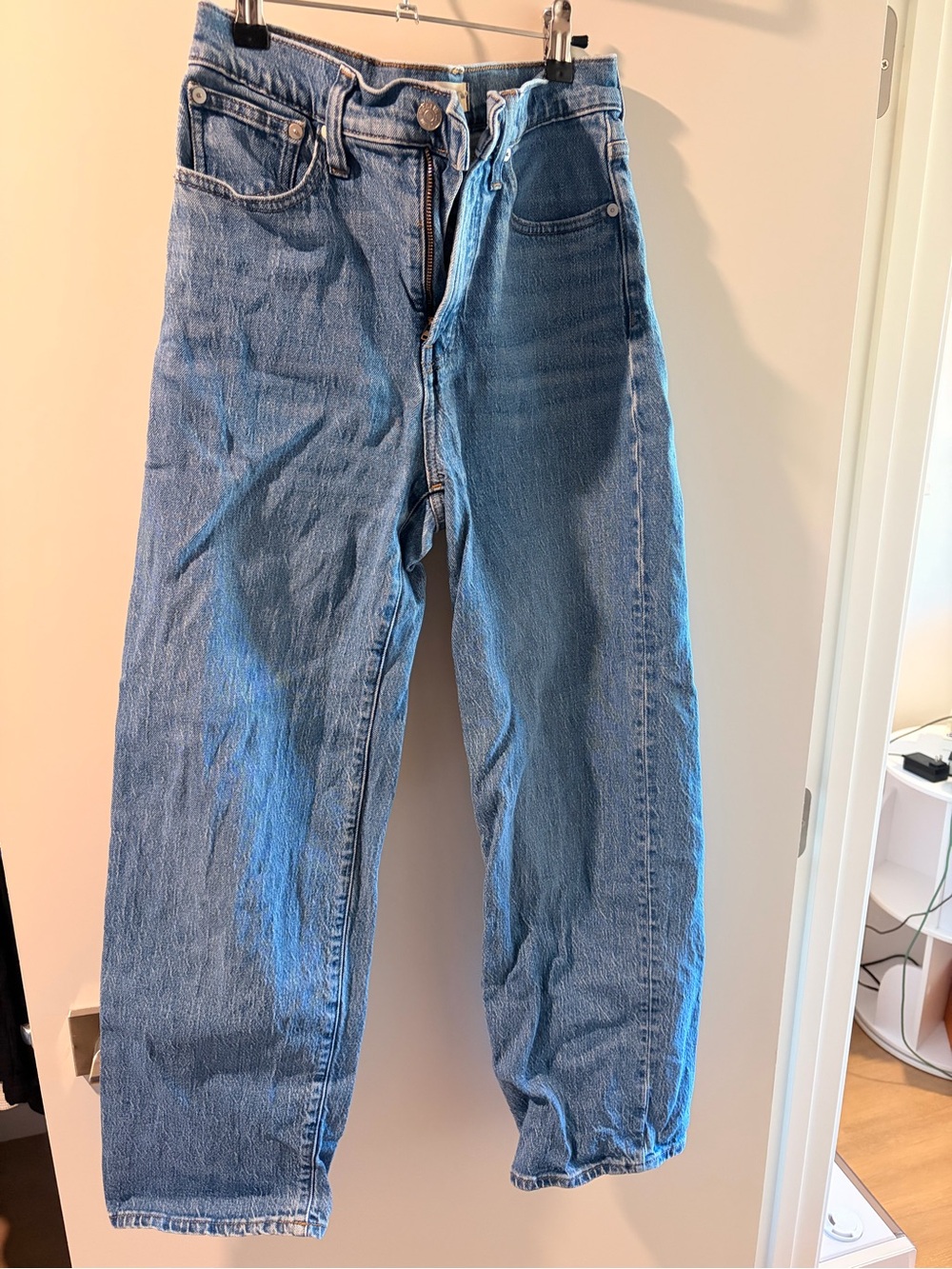 Madewell Women's Wide Leg Jeans in Light Blue Denim